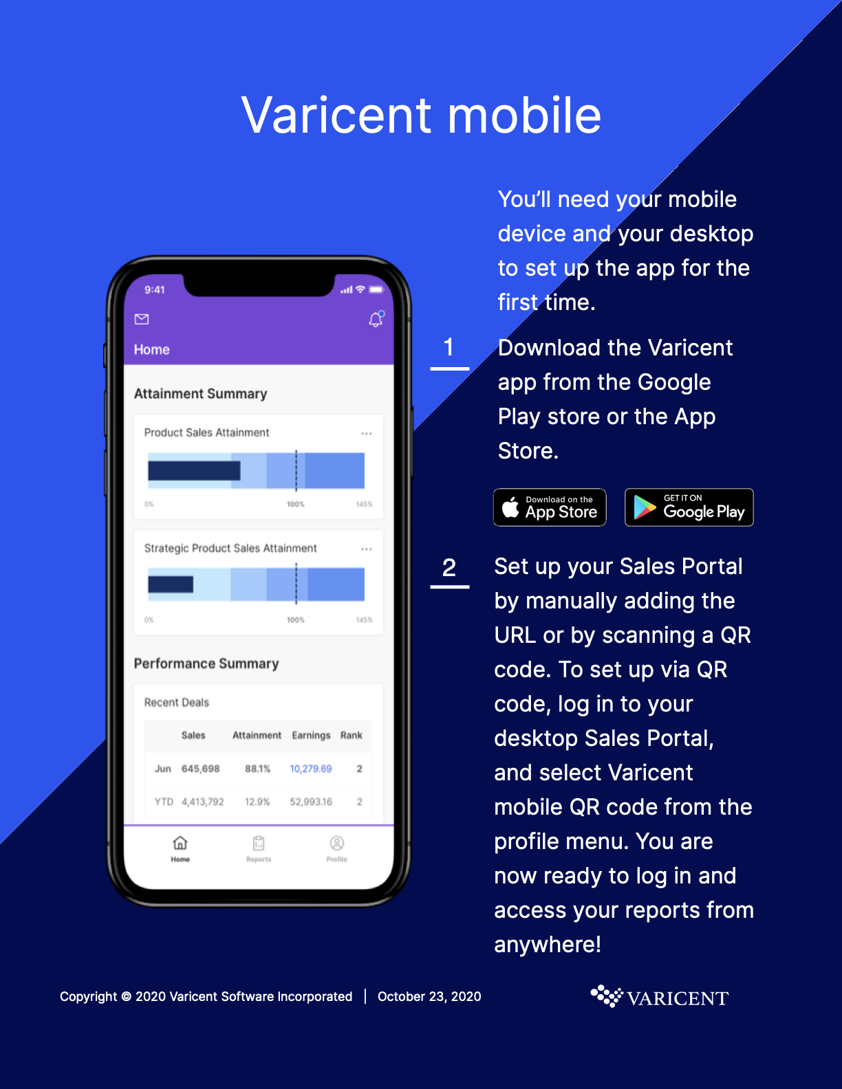 Varicent mobile one-pager